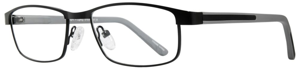 Eight to Eighty Archie Eyeglasses, Gray frame. Angled left