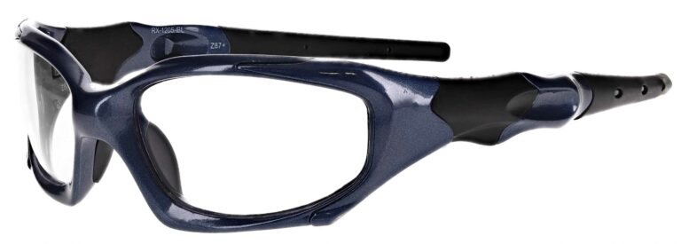 Prescription Wraparound Safety Glasses Model RX-1205-BL in Blue