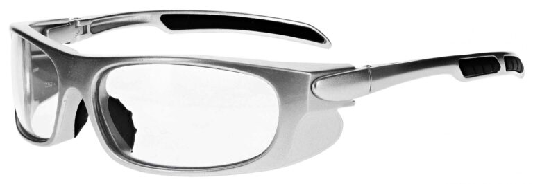 Prescription Wraparound Safety Glasses in Model RX-1388-S in Silver