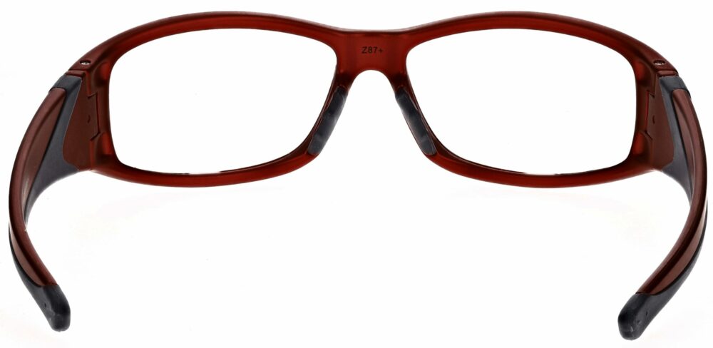 Prescription Wraparound Safety Glasses in Model RX-808-R in Red