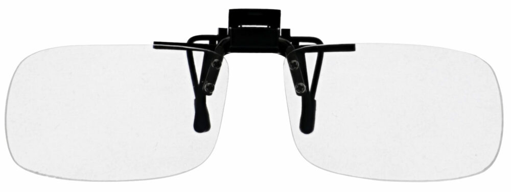 Small Clear Magnifying Clip On, Angled Front Solo