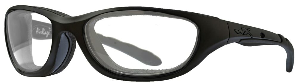 Wiley X AirRage Matte Black Prescription Angled to the Side Left