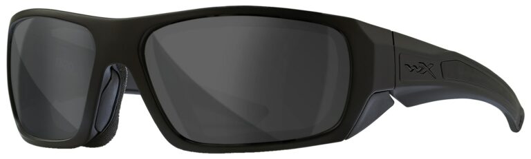 Wiley X Enzo in Matte Black Frame with Smoke Gray Lens, Angled to the Side Left