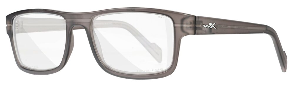Wiley X Worksight Epic in Gray Frame with Clear Lenses, Angled left WX-WSEPC03