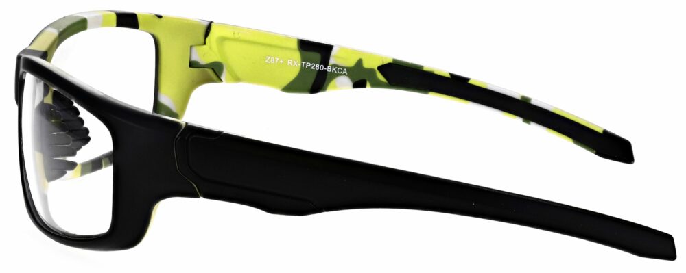 Prescription Wraparound Safety Glasses Model RX-TP280-BKCA in Black/Camo