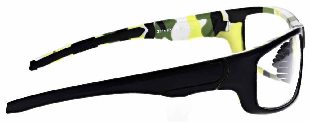 Prescription Wraparound Safety Glasses Model RX-TP280-BKCA in Black/Camo
