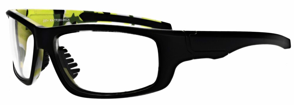 Prescription Wraparound Safety Glasses Model RX-TP280-BKCA in Black/Camo