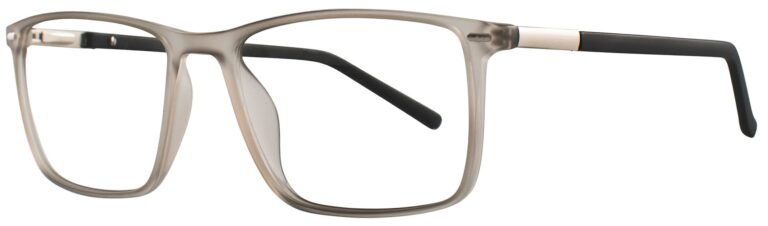 Eight to Eighty Gary Eyeglasses, Gray frame. Angled left