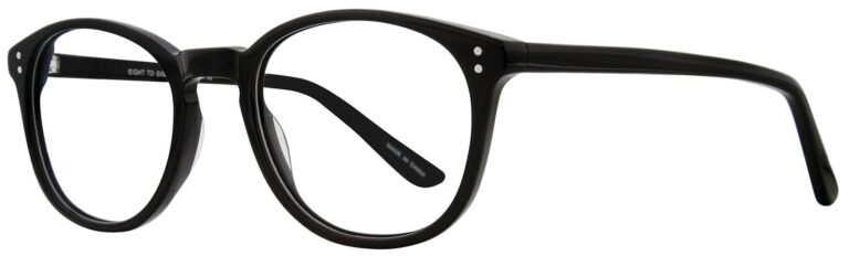 Eight to Eighty Ryder Eyeglasses, Black. Angled left