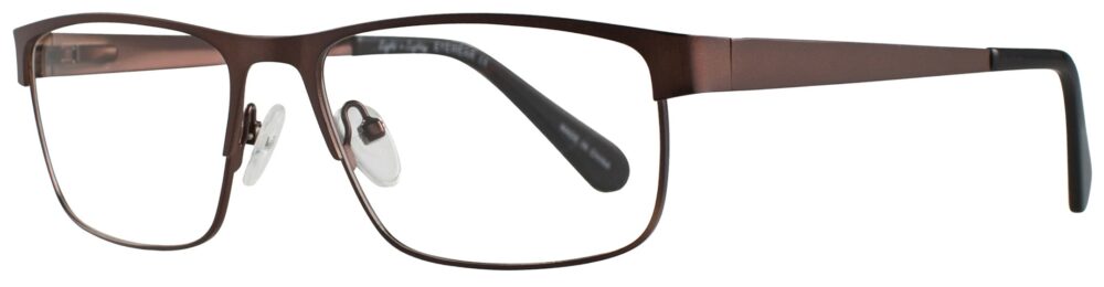 Eight to Eighty Tanner Eyeglasses, Brown frame. Angled left