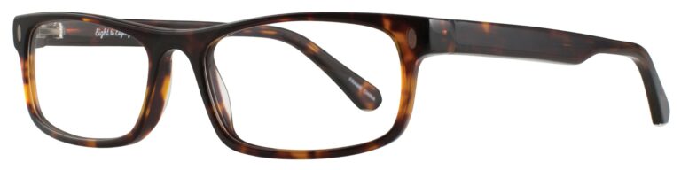 Eight to Eighty Tim Eyeglasses, Tortoise frame. Angled left