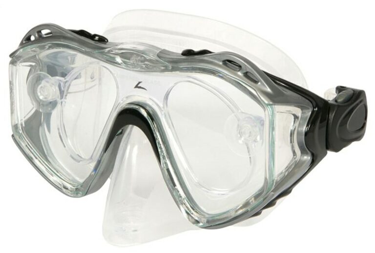 leaderxrxadultdivemaskwithrxadapter-silver-angleleft-RXSafety