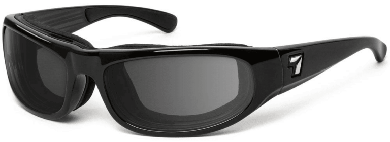 7 Eye Whirlwind Glossy Black Gray Lenses Prescription Sunglasses RX Safety
