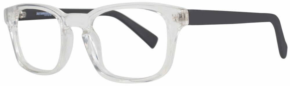 Affordable Designs Jan Eyeglasses, Crystal Black frame. Angled left