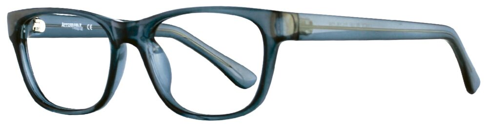 Affordable Designs Lucy Eyeglasses, Blue frame. Angled left