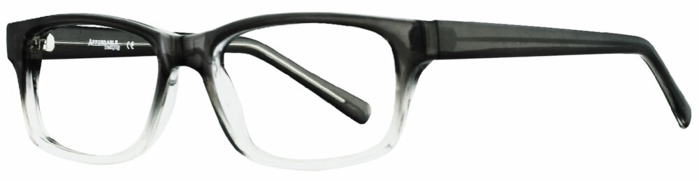 Affordable Designs Paul Eyeglasses, Black fade frame. Angled left