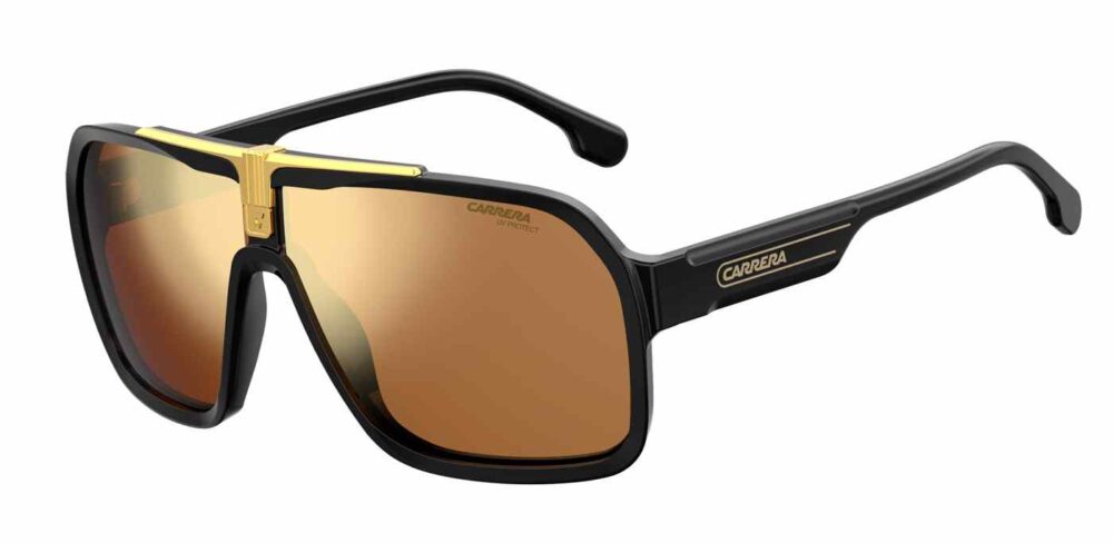 Carrera 1014S Sunglasses Black Gold Angle Side Left