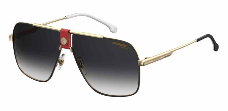 Carrera 1018S Sunglasses Gold Red Angle Side Left