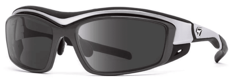 7 Eye Rocker Matte Silver Polarized Gray Lenses Prescription Sunglasses RX Safety