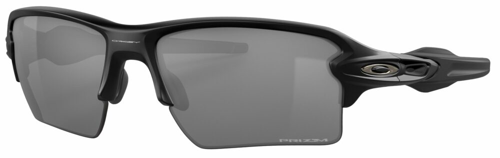Oakley Flak 2.0 XL in a Matte Black frame with PRIZM Black lens. Angled left side