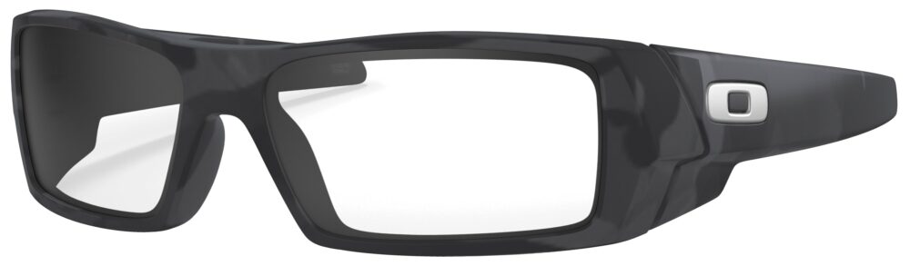 Oakley Gascan Glasses in a Matte Black Camo frame. Angled left