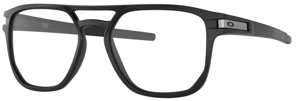 Oakley Latch Beta Glasses, Matte Black Frame. Angled left.