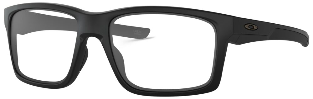Oakley Mainlink XL Glasses in a Matte Black Frame. Angled left
