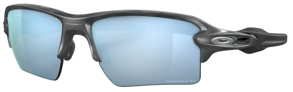 Oakley-Flak-2.0-XL-Matte-Black-Camo-frame-PRIZM-Deep-Water-Polarized-lens-angled-left-OO9188-G359