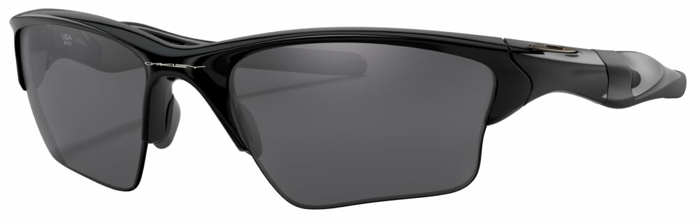 Oakley Half Jacket 2.0 XL Sunglasses in a Polished Black with Black Iridium Lens. Angled left