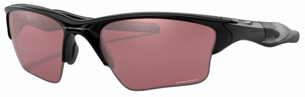 Oakley Half Jacket 2.0 XL Sunglasses in a Polished Black with Prizm Dark Golf Lens. Angled left