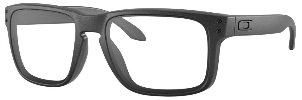 Oakley Holbrook Glasses in a Steel frame. Angled left