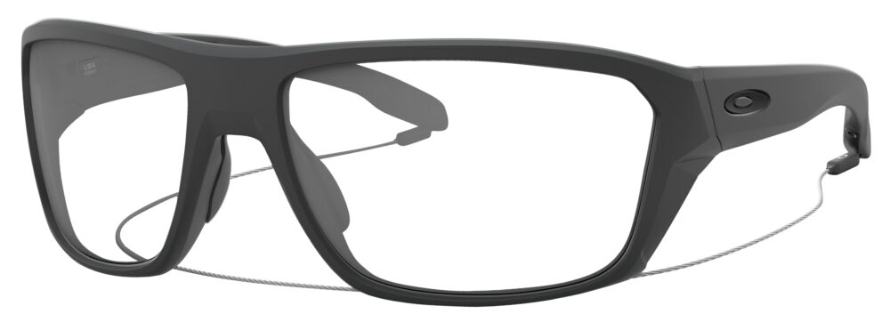 Oakley Split Shot Glasses, Matte Carbon frame. Angled left