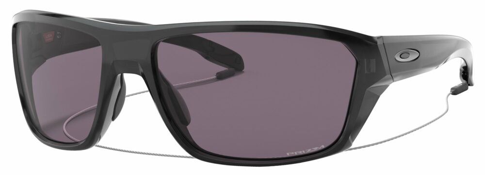 Oakley Split Shot Sunglasses, Black Ink with Prizm Gray Lenses. Angled left