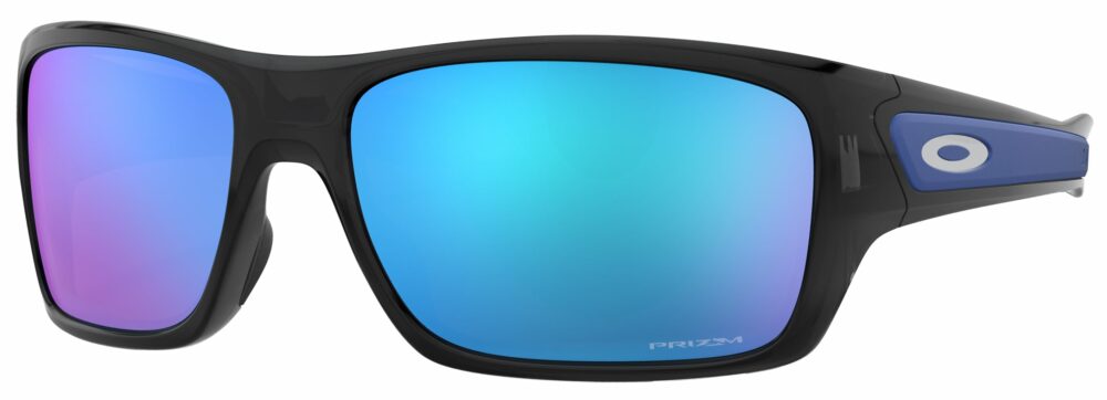 Oakley Turbine Sunglasses, Black Ink with Prizm Sapphire Lenses. Angled left