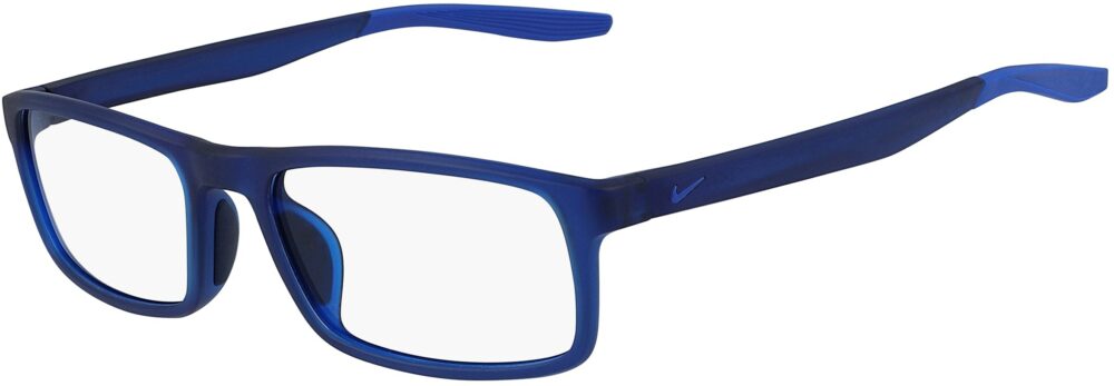 Nike 7119 401 Matte Midnight Navy Racer Blue Frame Matte Midnight Navy Racer Blue Lens Angled Side Left