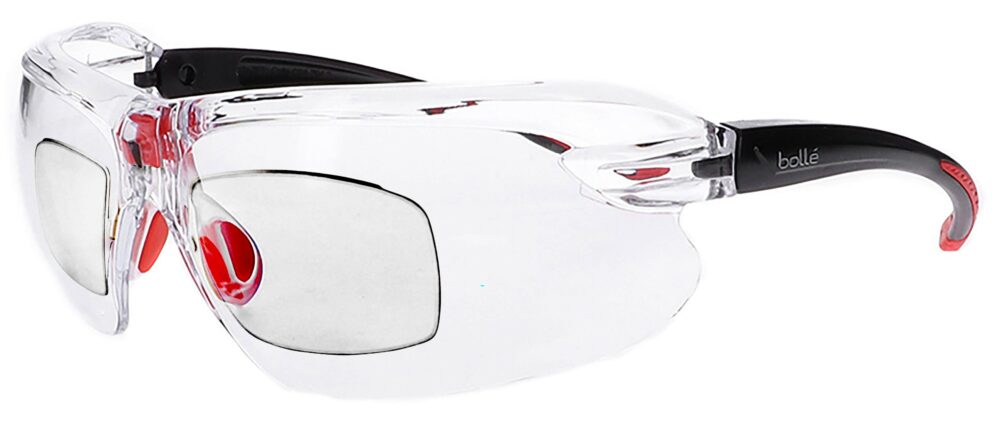 Bolle IRI-s in a Black and Red Frame with Clear RX Lenses Insert