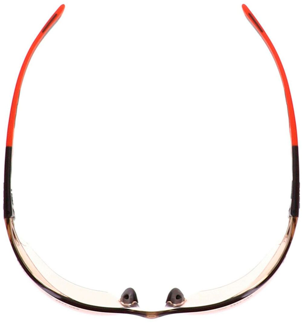 Bolle Ness+ Safety Glasses in a Black and Orange Frame with Copper CSP Platinum Lens; Angled Up