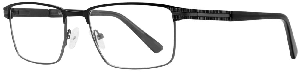Eight to Eighty Lincoln Eyeglasses, Black frame. Angled left