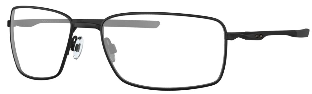 Oakley Square Wire Glasses, Matte Black frame. Angled Left