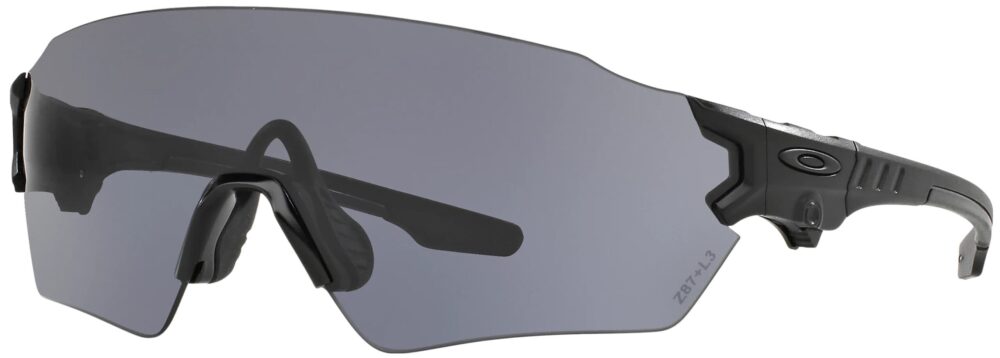 Oakley Tombstone™ Spoil Industrial Safety Glass in Matte Black with Grey Lenses, angled to the side left