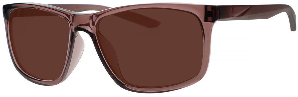 Nike Chaser Ascent Sunglasses in Smokey Mauve Frame with Copper Lens. Angled to the Side Left