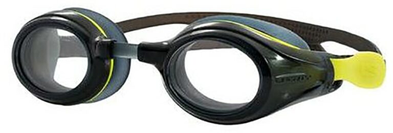 Rec Specs Frogeye Adult Prescription Swimming Goggles in Smoke Crystal Side Left Angle