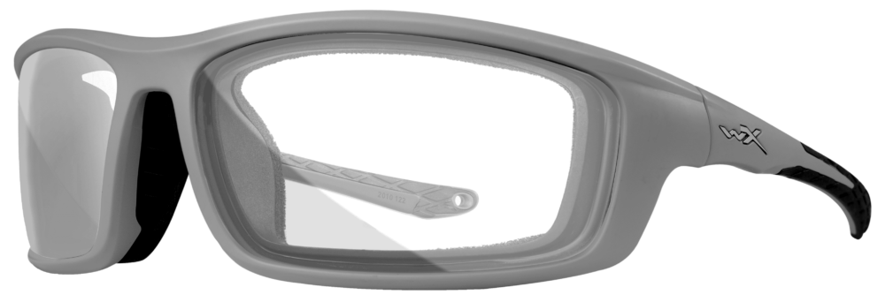 Wiley X Grid in a Cool Gray Frame with RX Lenses, Angled Left Side, WX-CCGRD07F