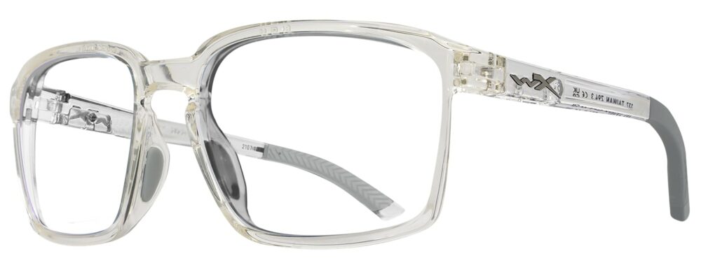 Wiley X Alfa Sunglasses in a Gloss Crystal Light Olive Frame. Angled left