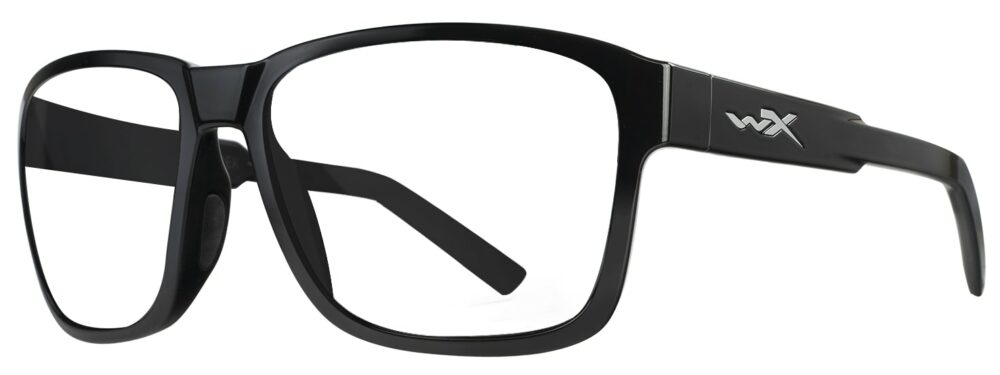 Wiley X Trek Sunglasses in a Matte Black Frame. Angled left