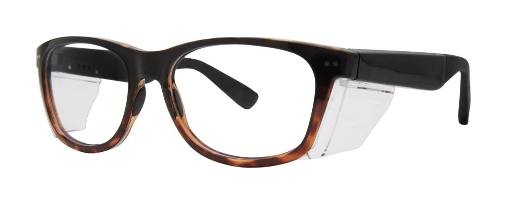 Pentax Classic 56 Glasses, Gloss Demi frame with side shields. Angled left