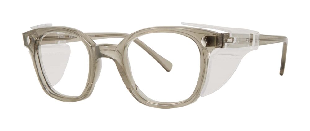 Pentax F9900 Glasses, Smoke frame with side shields. Angled left