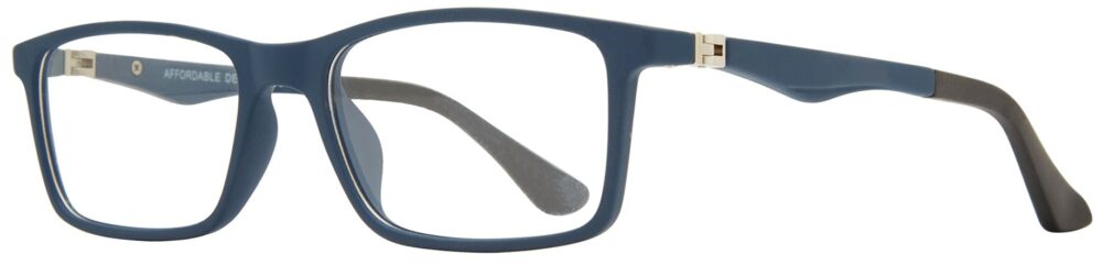 Affordable Designs AJ Eyeglasses, Blue frame. Angled left