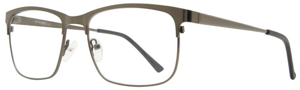 Affordable Designs Zachary Eyeglasses, Gunmetal frame. Angled left