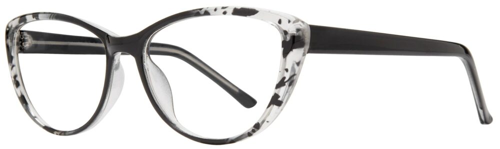 Affordable Designs Zilla Eyeglasses, Black frame. Angled left